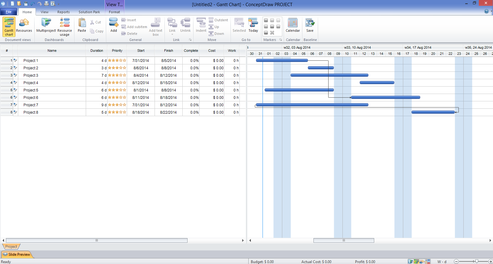 Construction Gantt Chart Example