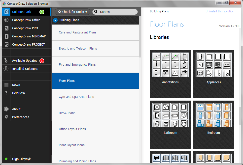 Floor Plans solution's libraries in ConceptDraw STORE