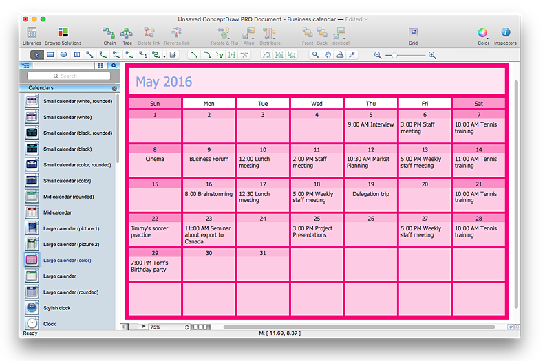 Business customized calendar