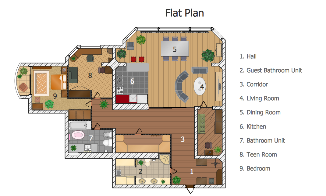 Create Floor Plan - Flat Plan Sample