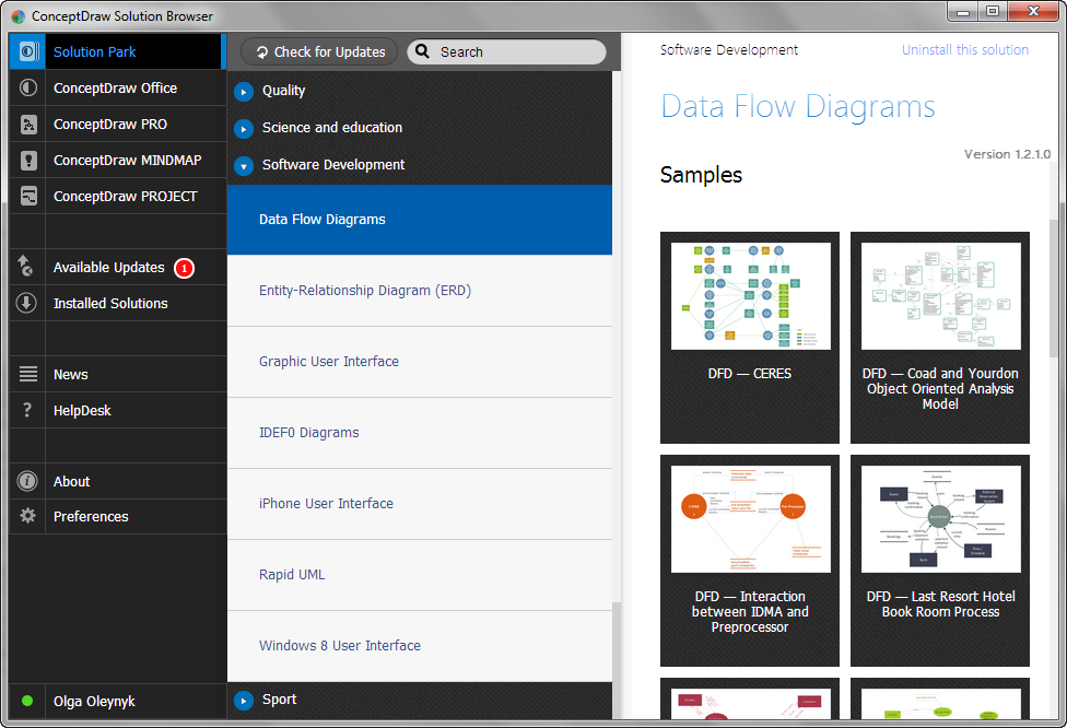 Data Flow Diagrams Solution in ConceptDraw STORE