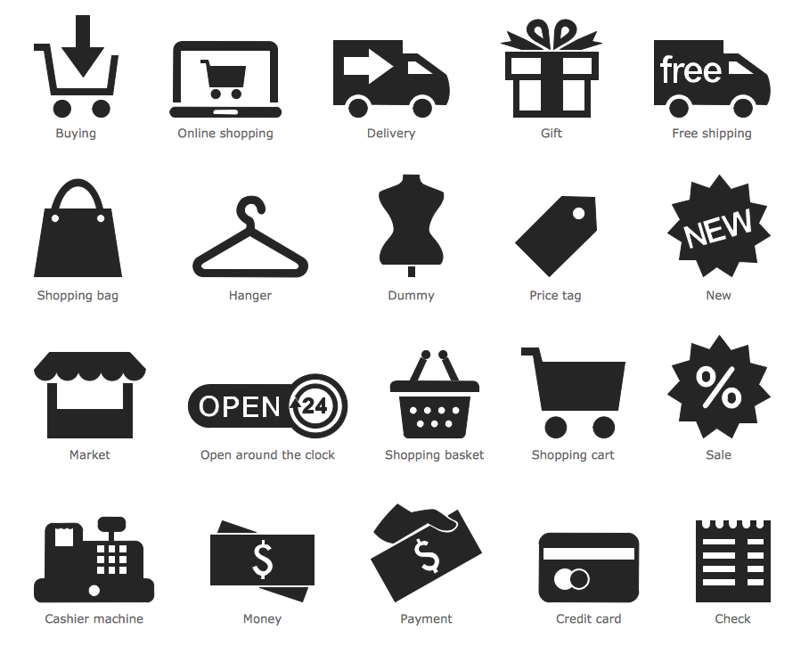 Design Pictorial Infographics - Shopping Pictograms