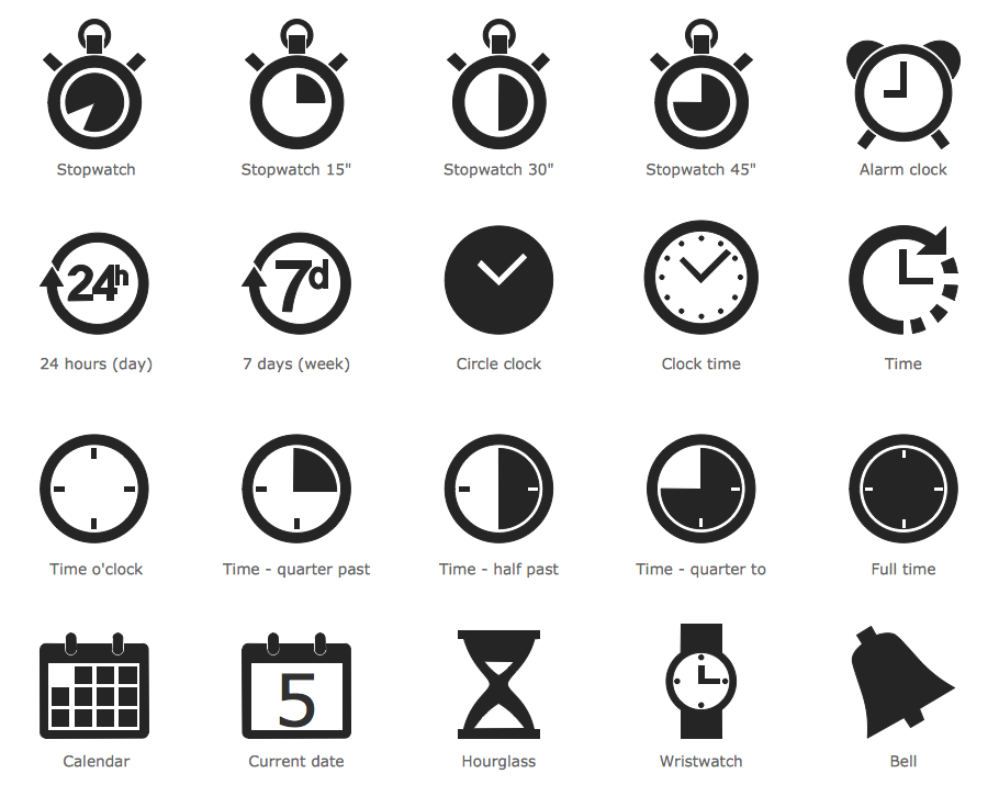 Design Infographics - Time and Clock Pictograms