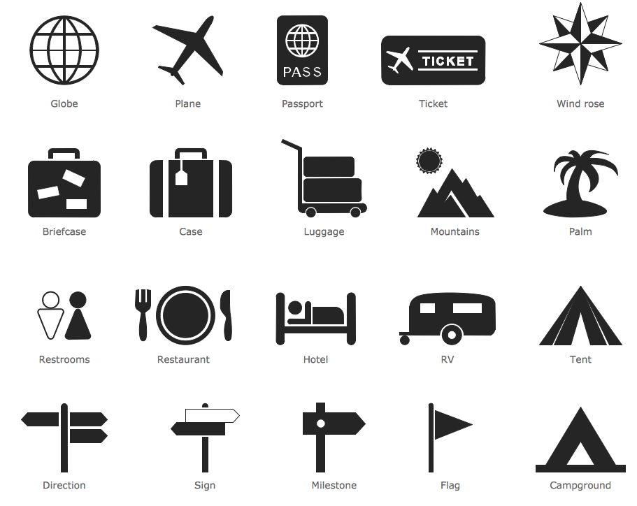 Design Infographics - Travel and Tourism Pictograms