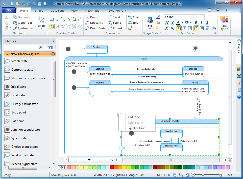 UML State Machine Diagram | Design of the Diagrams | Business Graphics ...