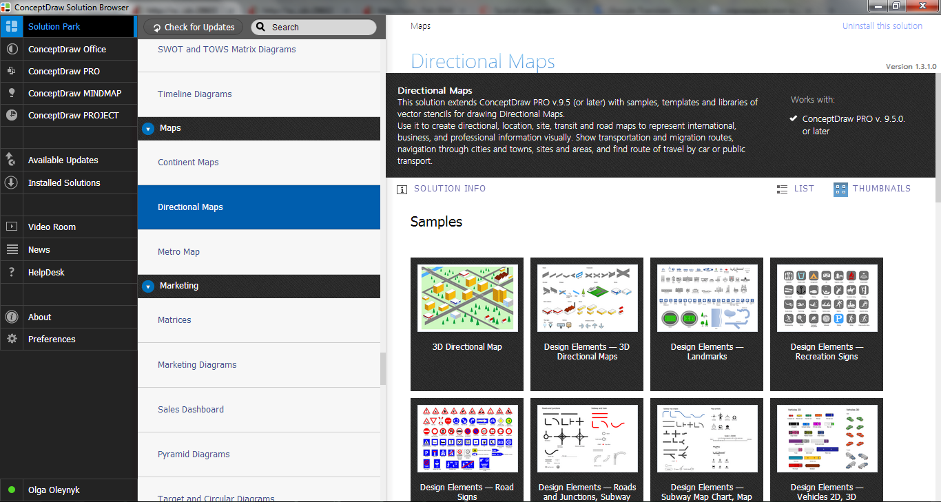 Directional Maps Solution in ConceptDraw STORE