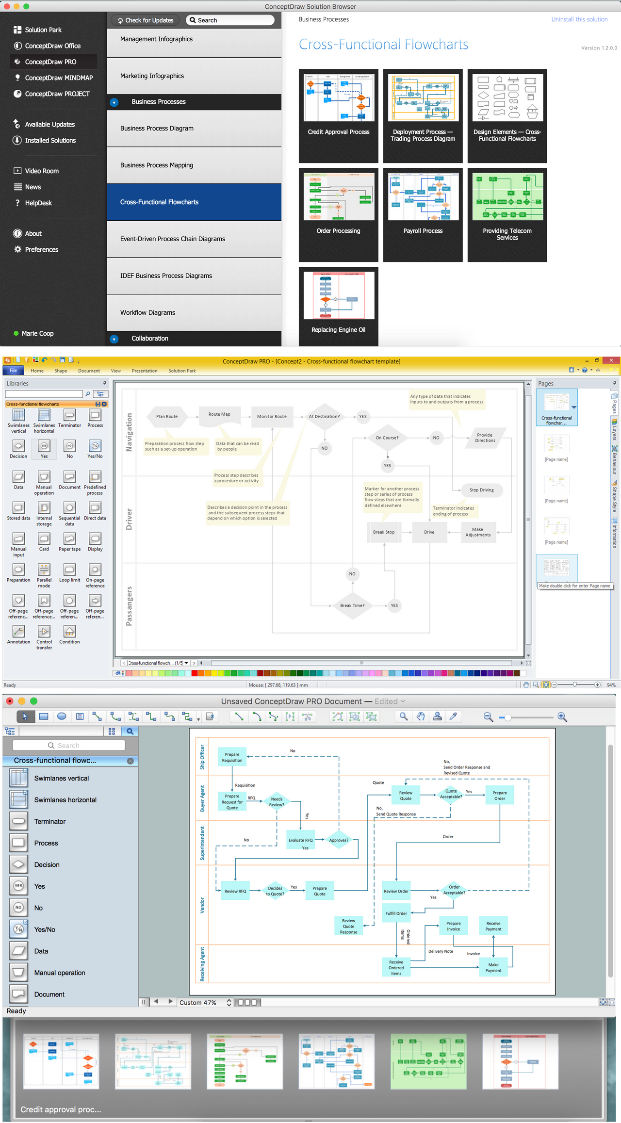 Double-headed Cross Functional Flowchart | Connect Everything ...