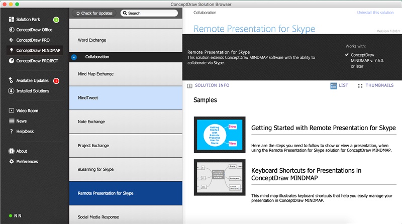 Remote Presentation for Skype Solution in ConceptDraw STORE