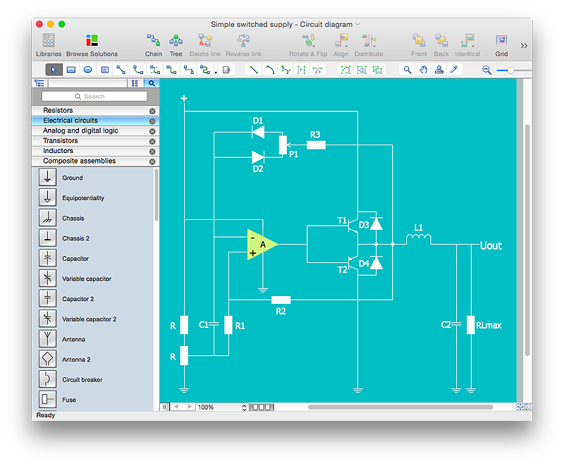 Electrical diagram created with ConceptDraw PRO