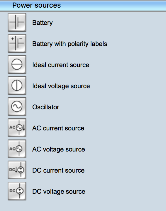 Electrical Symbols - Power Sources