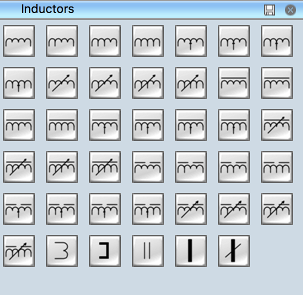 schematic symbol ferrite core inductor