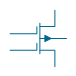 MOSFET, P, dep, 2 gates