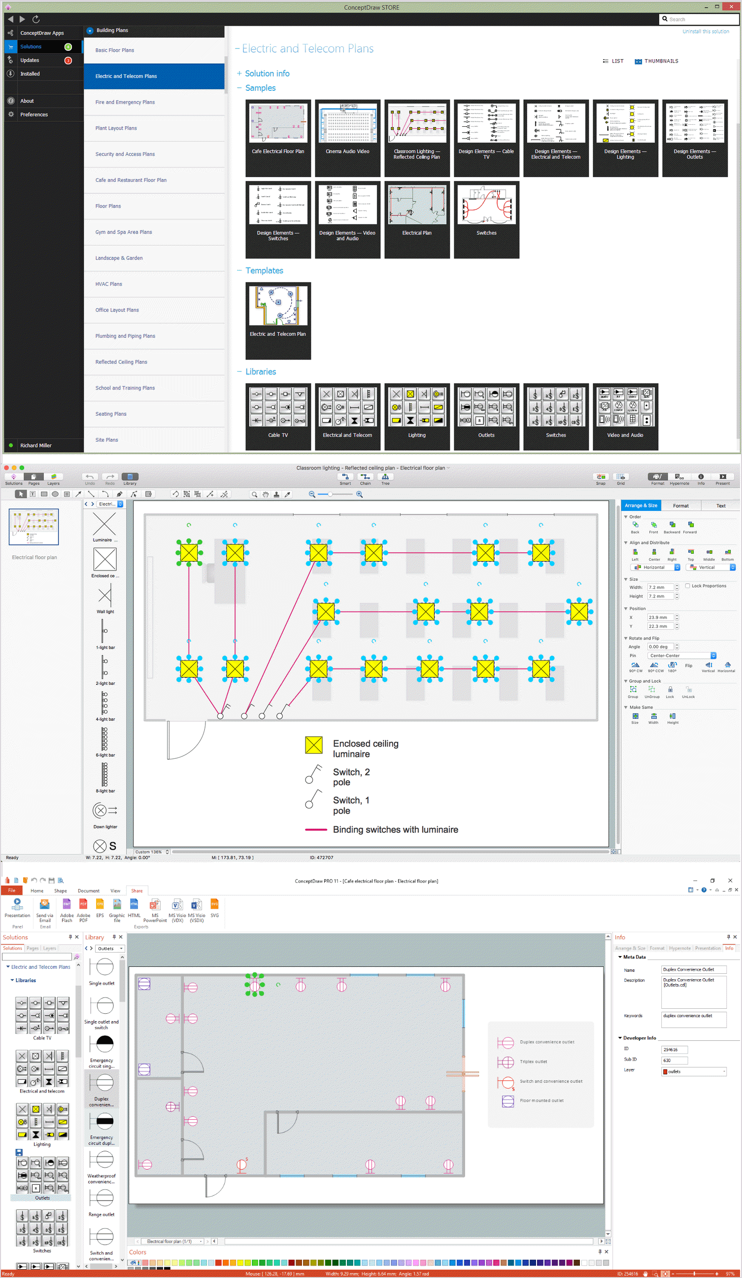 Electrical and Telecom Plan Software | Create electrical circuit ...