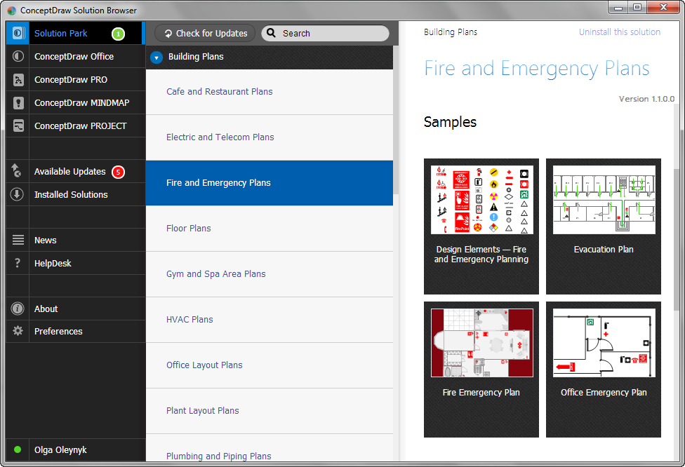 Fire and Emergency Plans Solution in ConceptDraw STORE