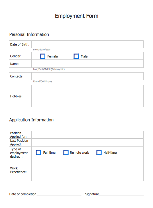 Employment Form Software *