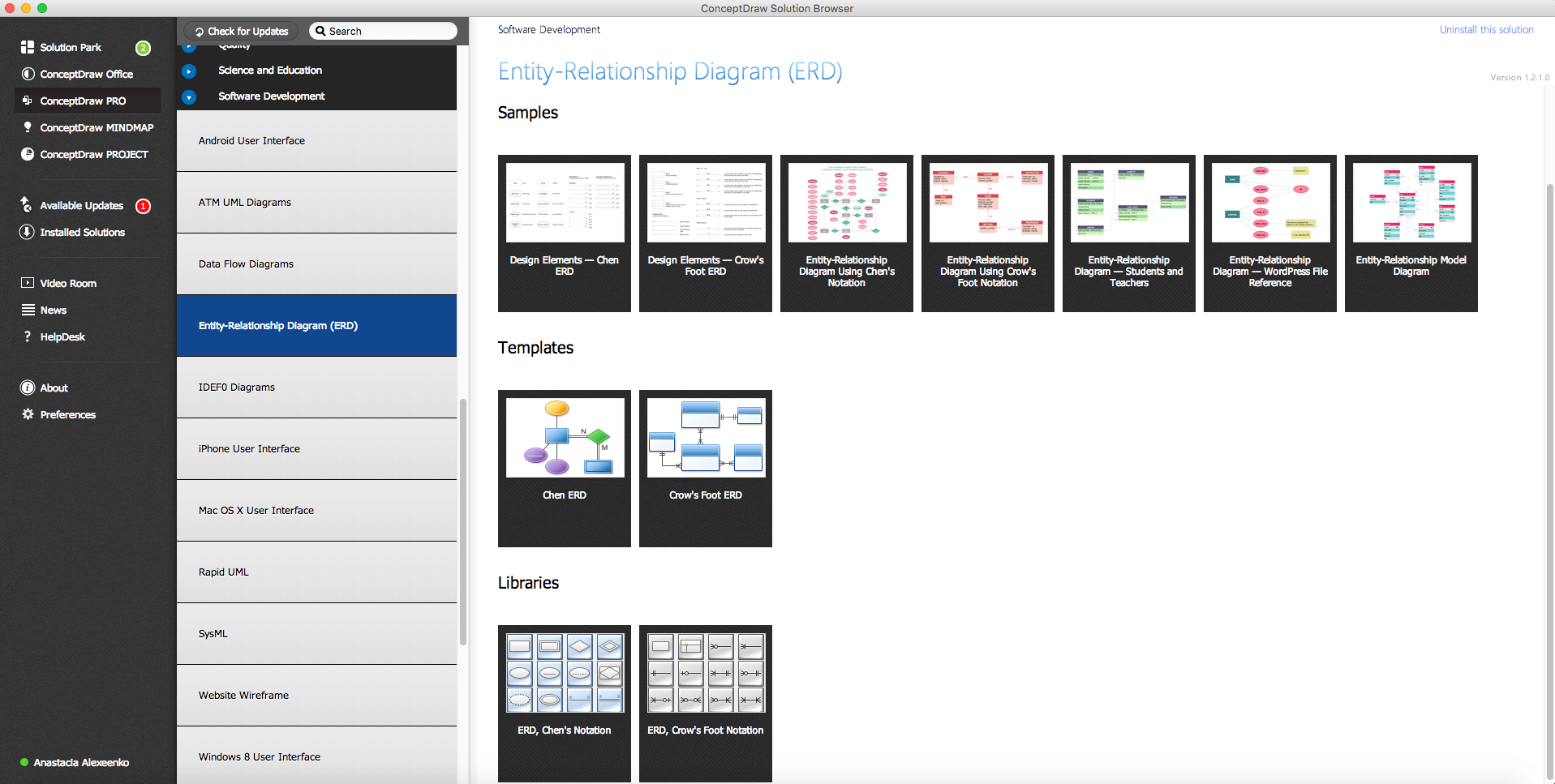 Entity-Relationship Diagram Solution in ConceptDraw STORE