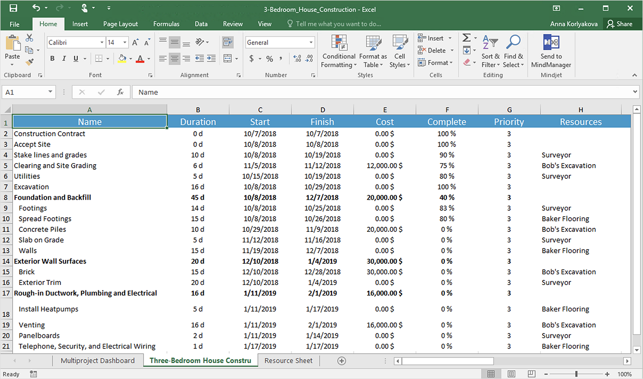 How to Export Project Data to MS Excel