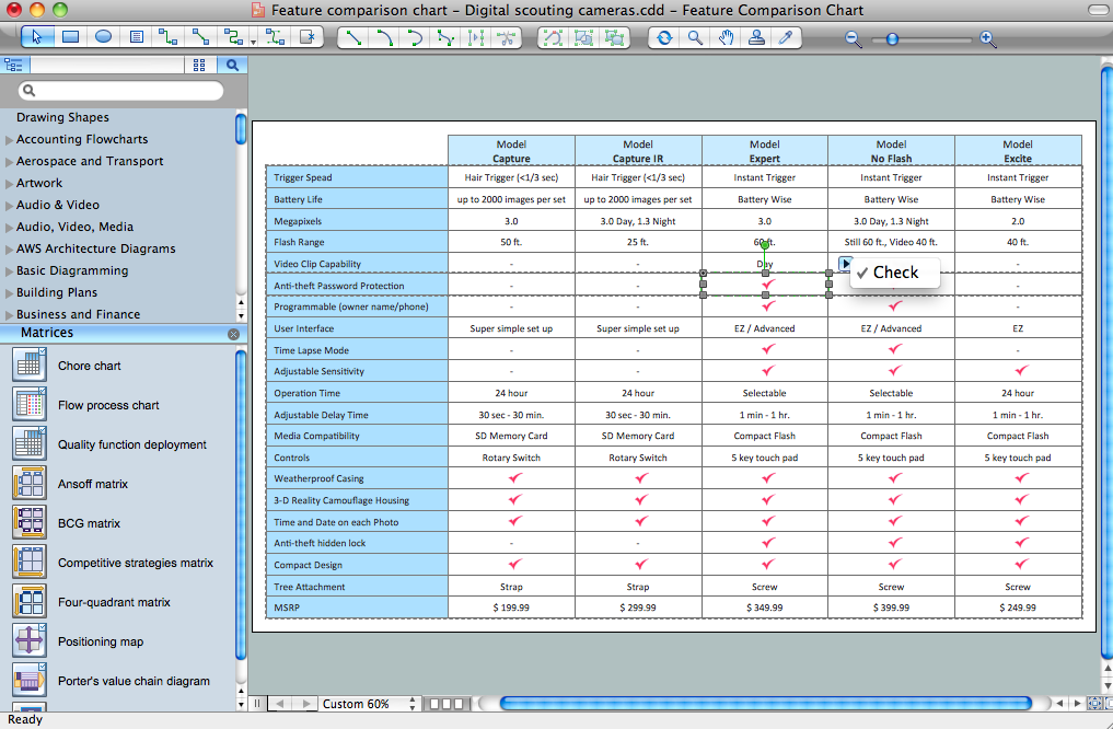 Feature Comparison Chart Software *