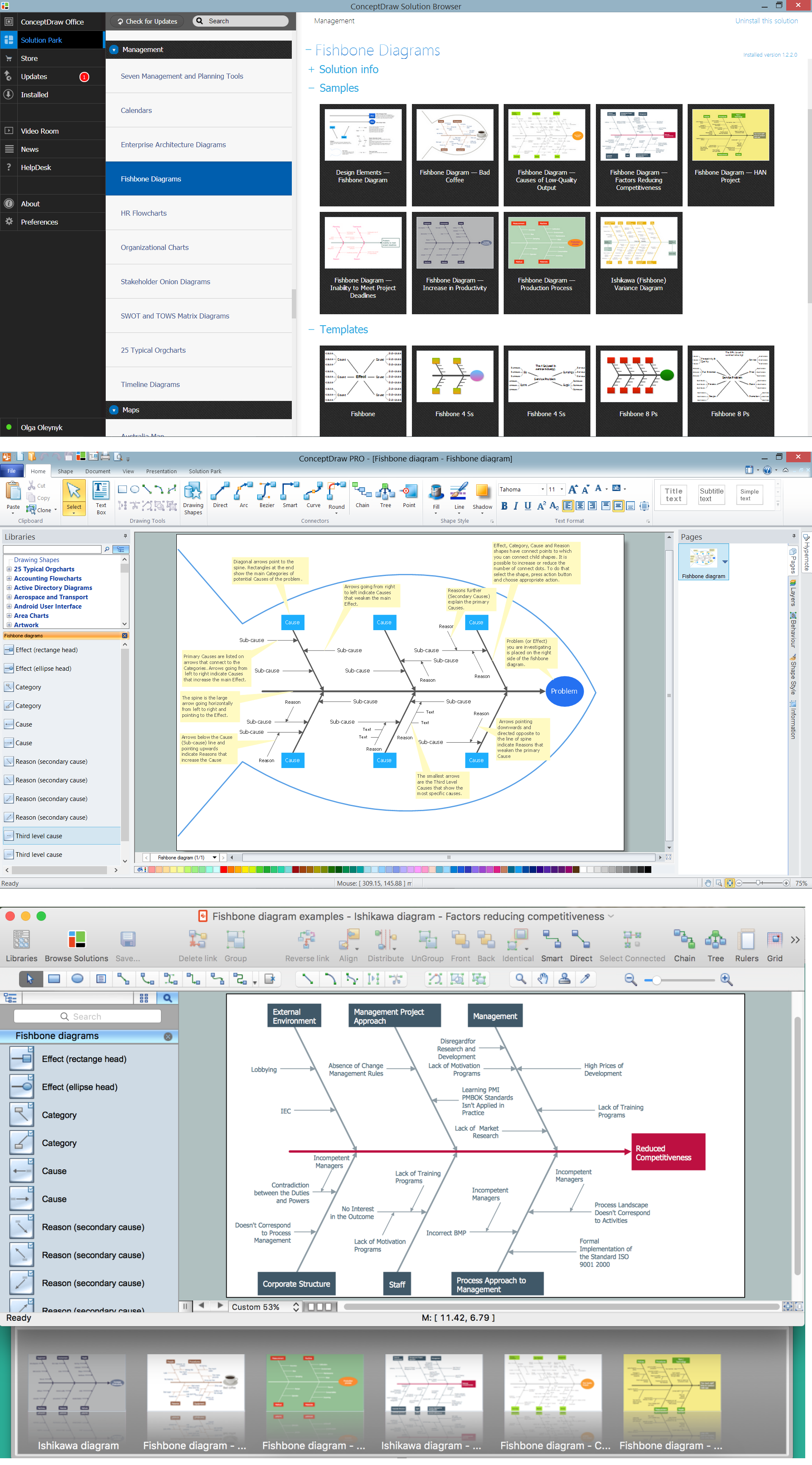 Fishbone Diagram - Templates and Samples (Win, Mac)