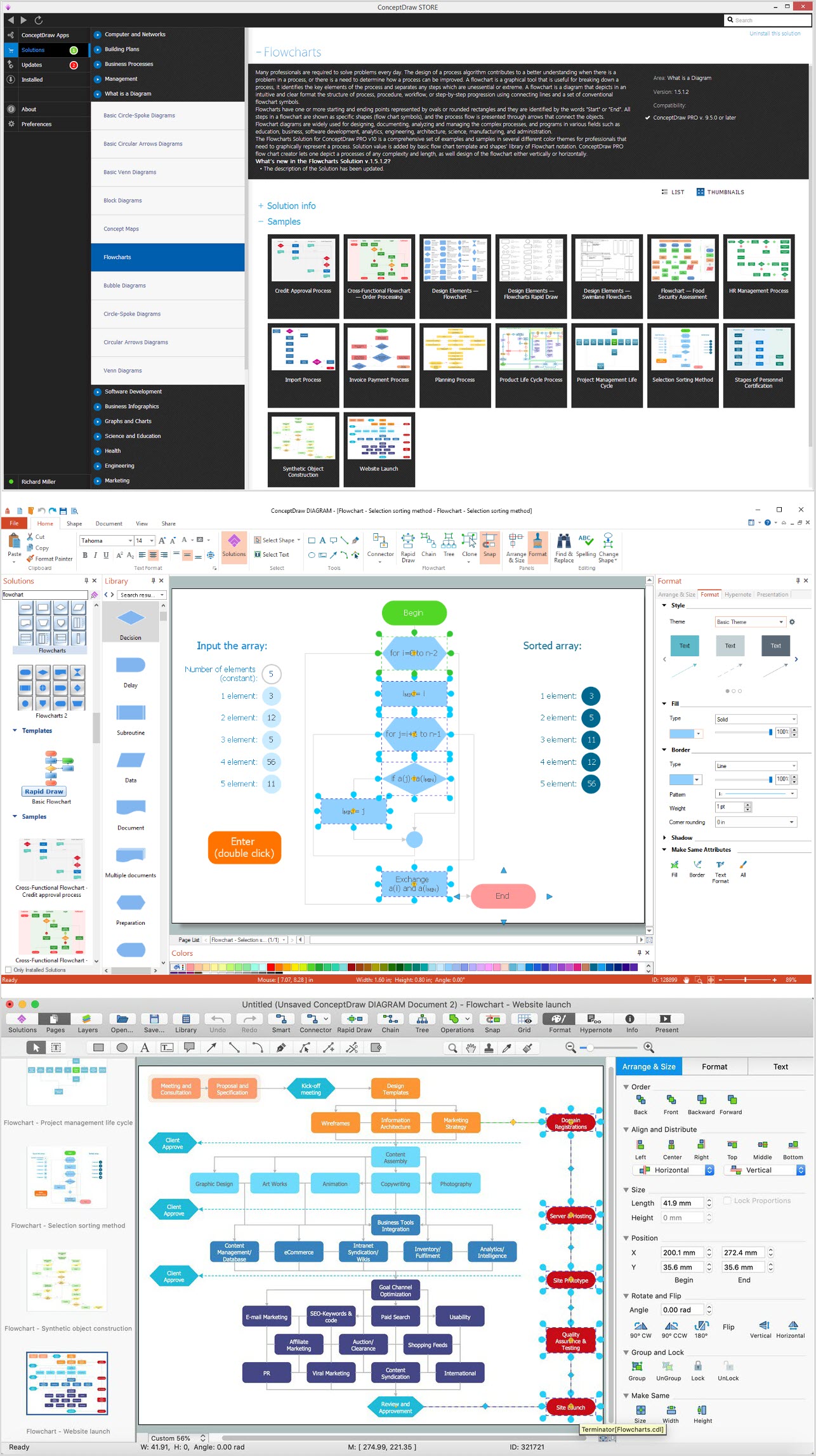 Flowchart design. Flowchart symbols, shapes, stencils and icons ...