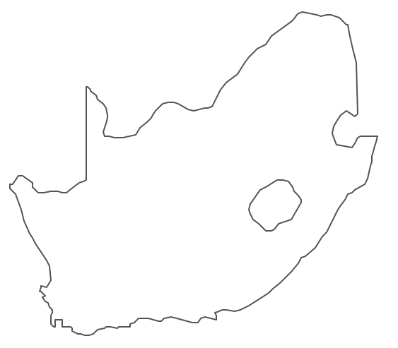 Contour Lines South Africa Geo Map - Africa - South Africa