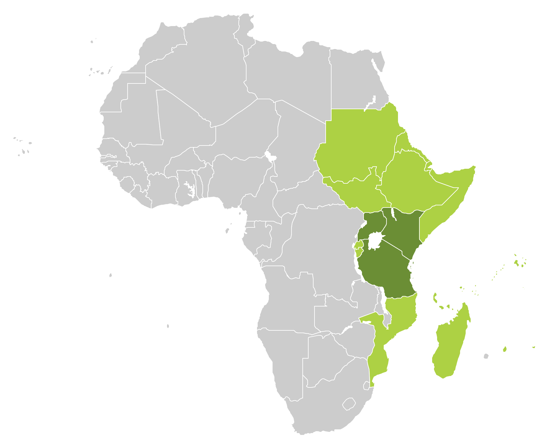 Geo map East Africa countries