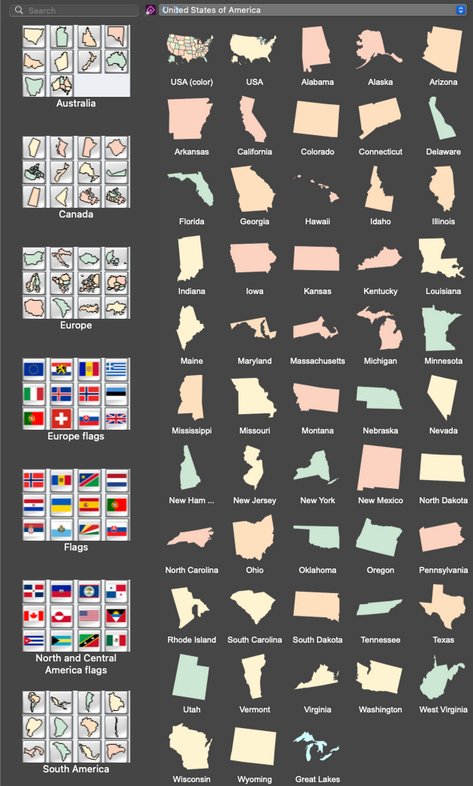 United States map outline - smooth simplified country shape map