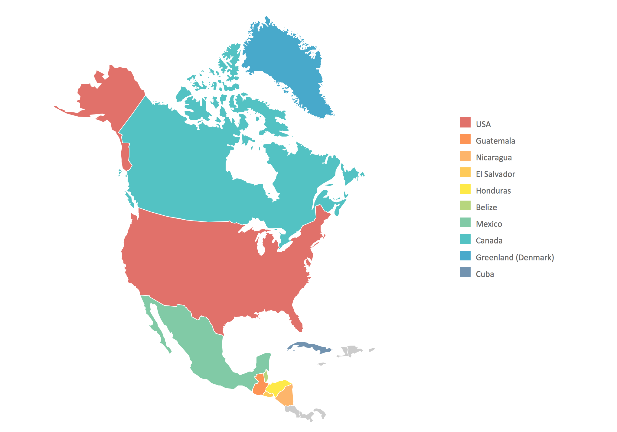 Geo map North America