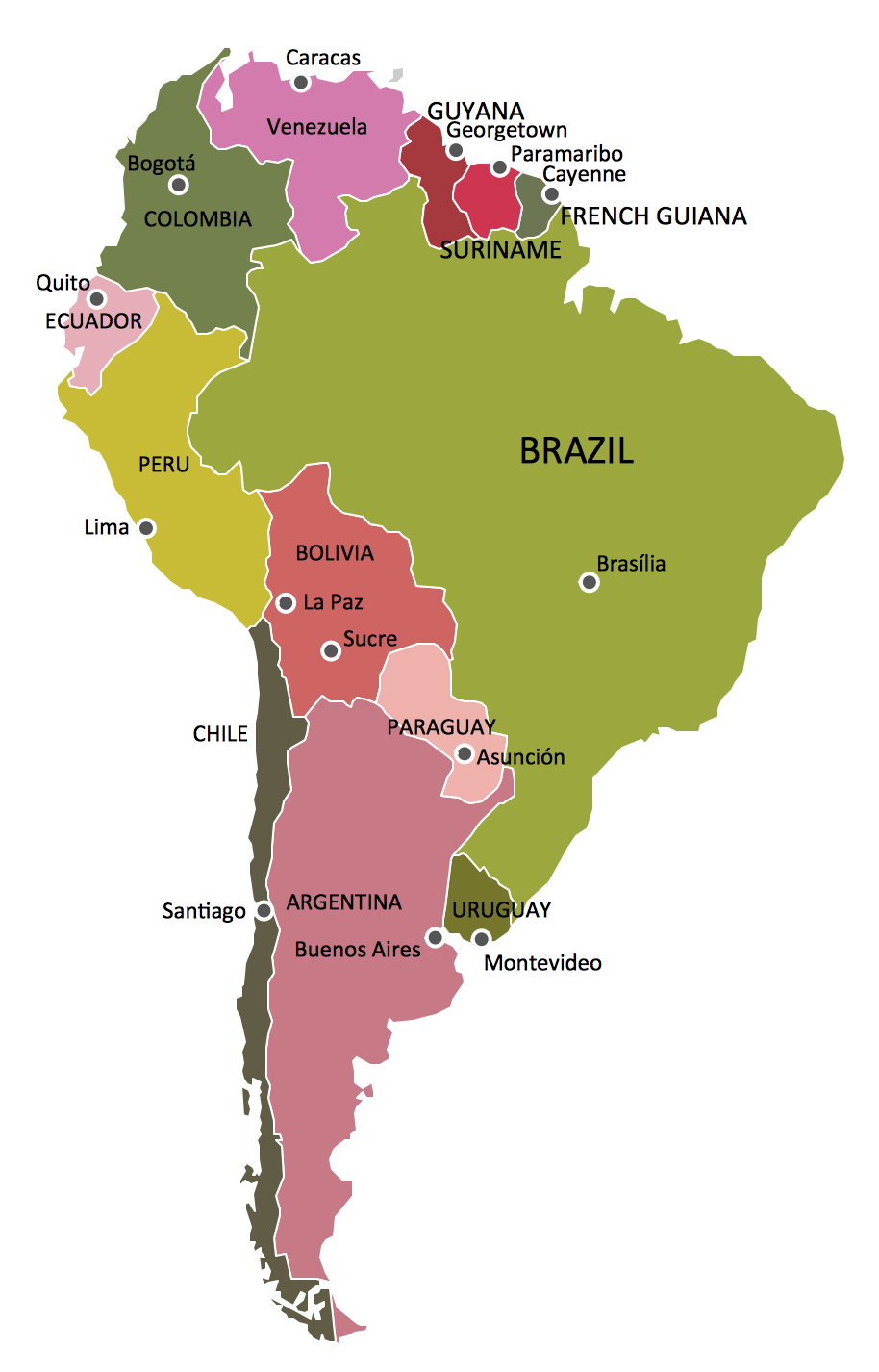 Vilena South America Map Resourcesforhistoryteachers / Map Of South America