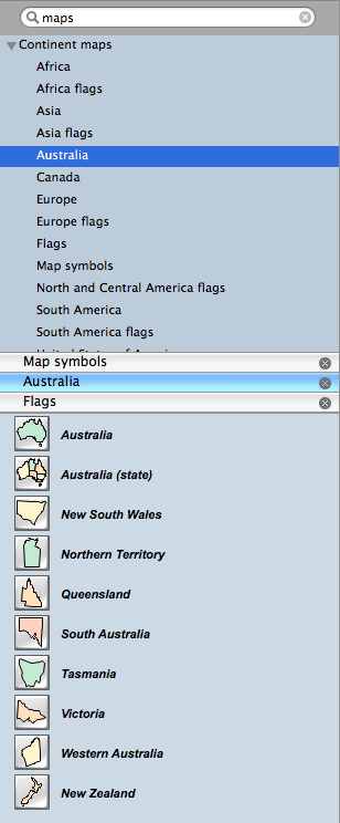 Geo map - program library elements of Australia