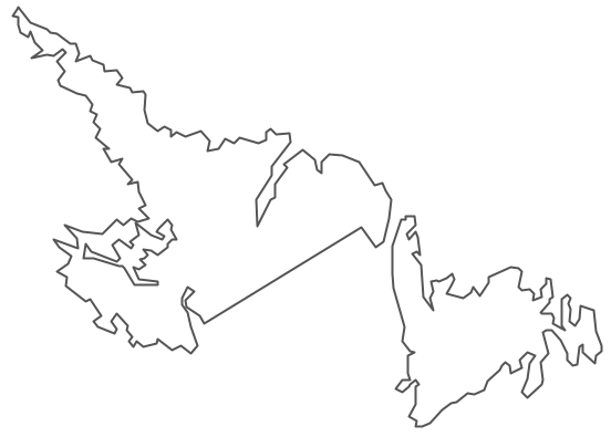 Geomap canada NewfoundlandandLabrador contour