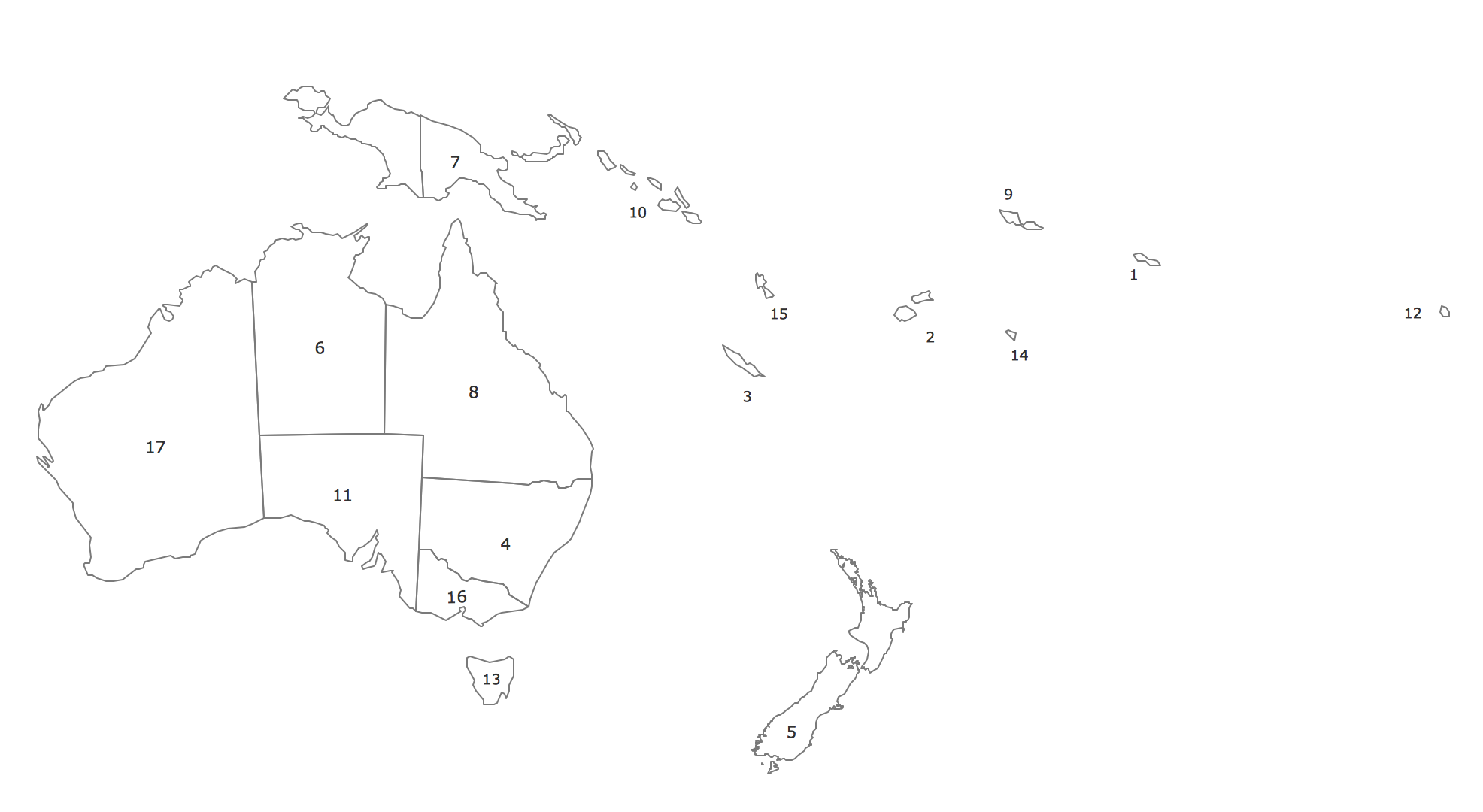 Geo Map Oceania   Geo Map Oceania Countur 