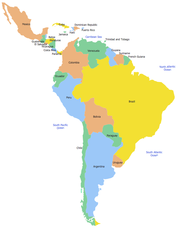 Geo Map - South America - Mexico