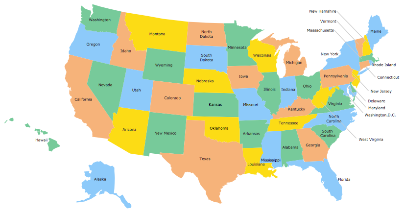 Geo Map - USA - Washington