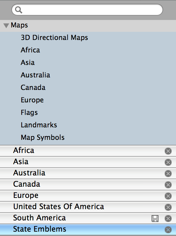 Geo Map - program library elements of World