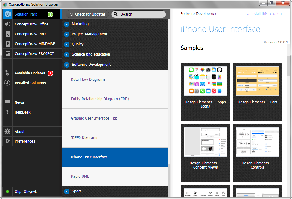iPhone User Interface Solution in ConceptDraw STORE