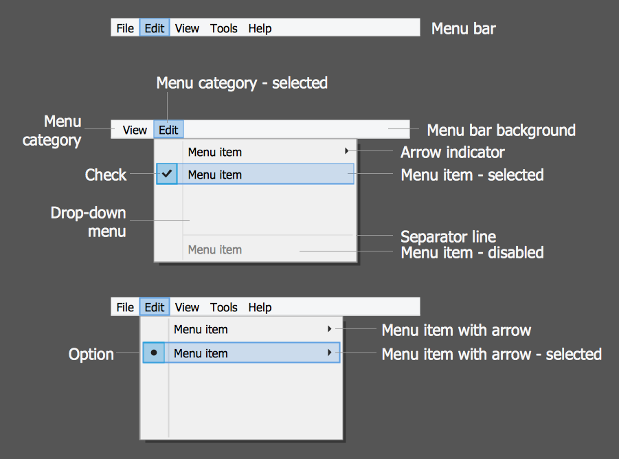 Windows 8 Menus Library