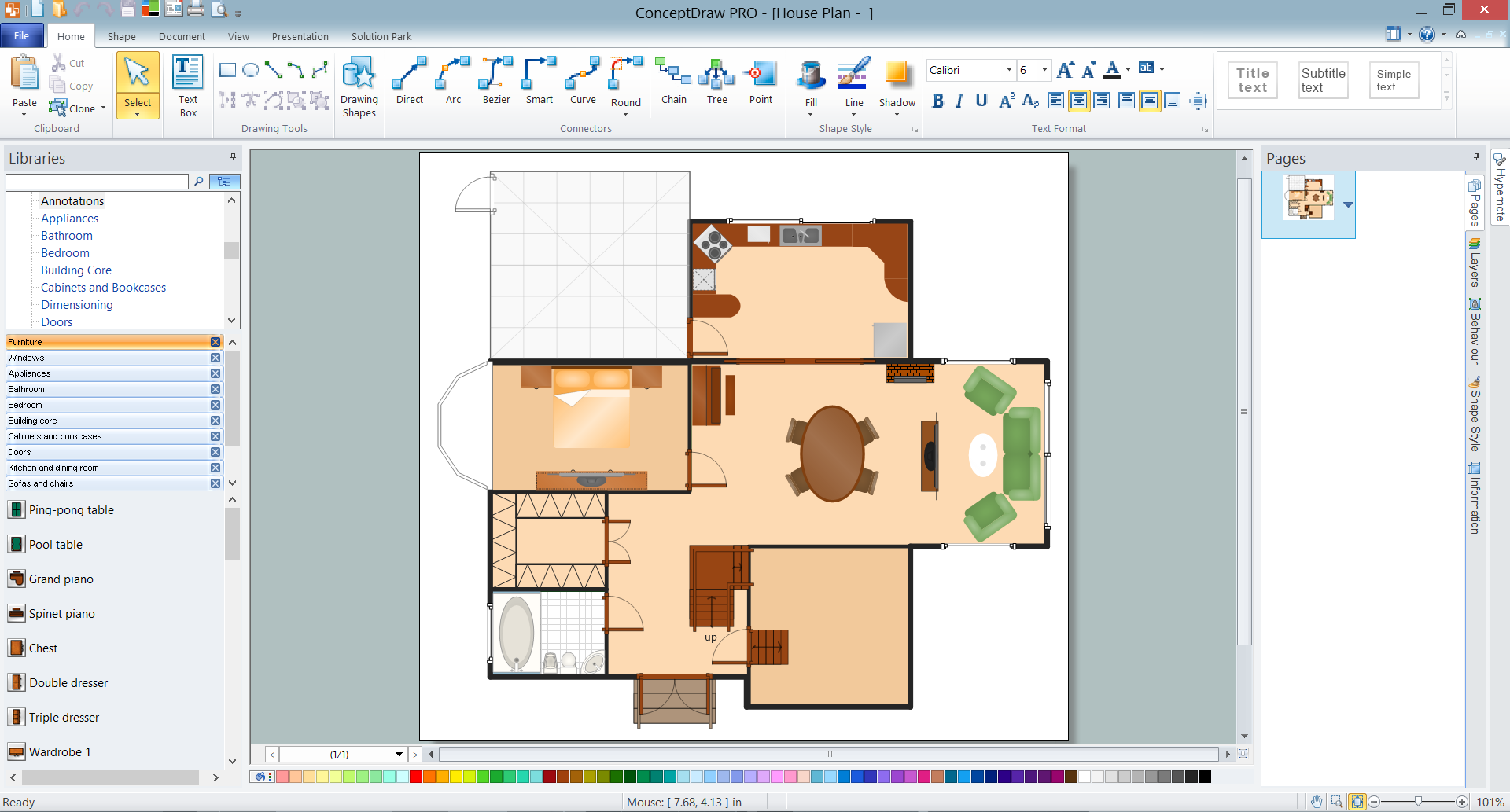Home Plan in ConceptDraw DIAGRAM for PC