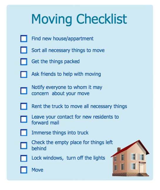 Household Moving Checklist *