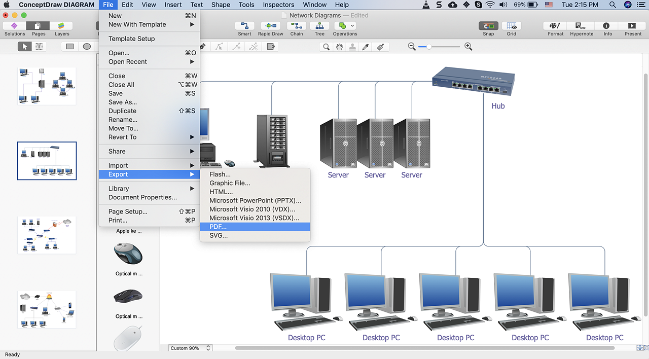 conceptdraw-network-diagram-export-to-pdf