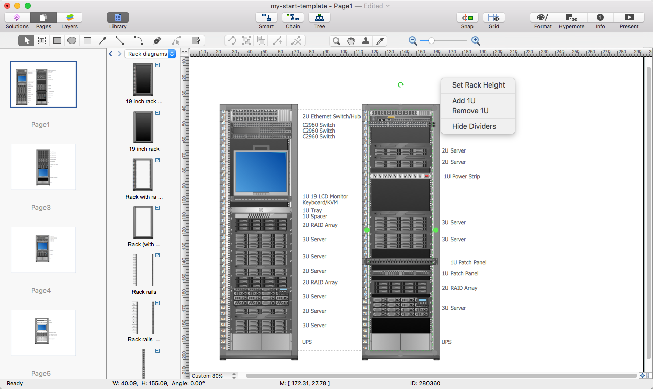 Convert Rack Diagram to PDF | ConceptDraw HelpDesk