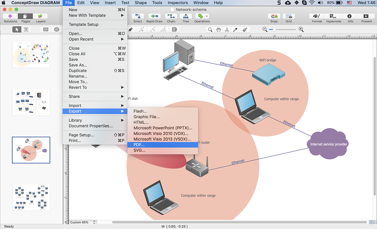 Сеть pdf. Схема домашней сети Visio. Диаграмма сети. Принтер Visio. Точка WIFI для Visio.