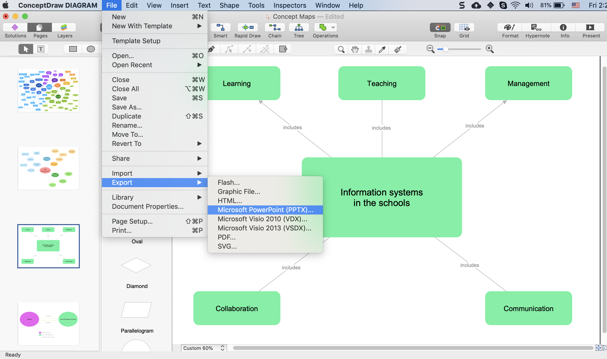 Present Concept Map in PowerPoint ConceptDraw HelpDesk