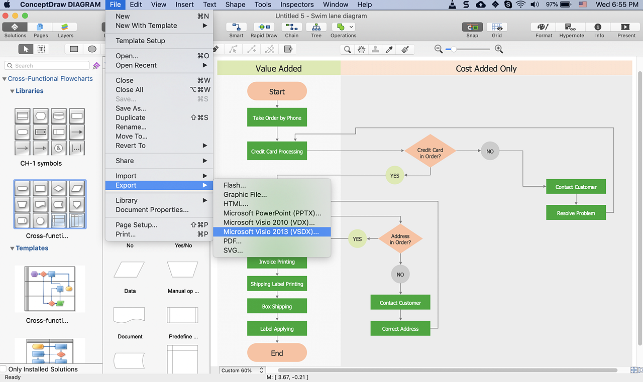 Vsdx. Кросс-функциональная карта Visio. Cross-functional flowchart в Visio. Оптический кросс MS Visio. Функционал Визио.