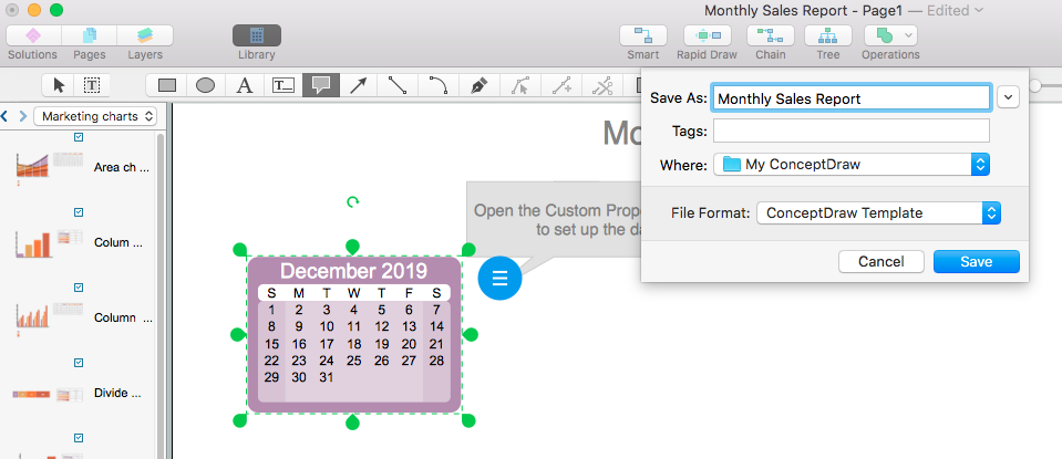 Creating custom diagram template ConceptDraw HelpDesk