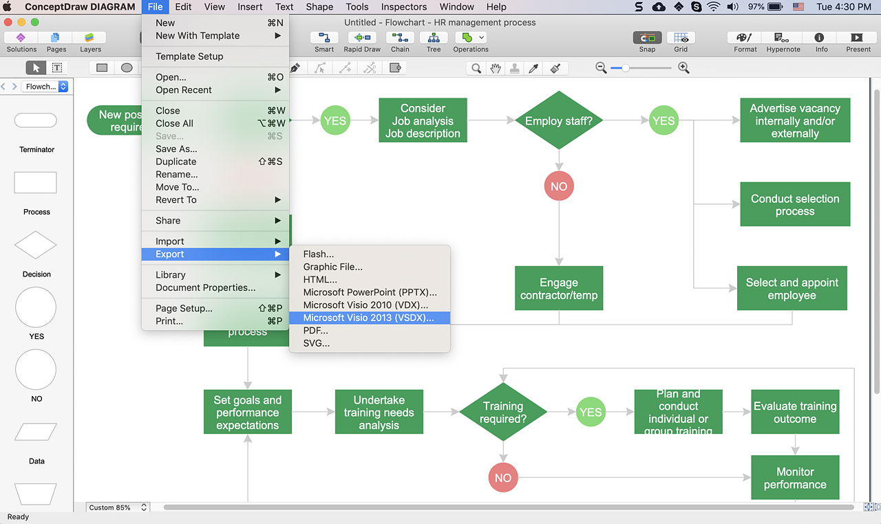 microsoft visio flowchart