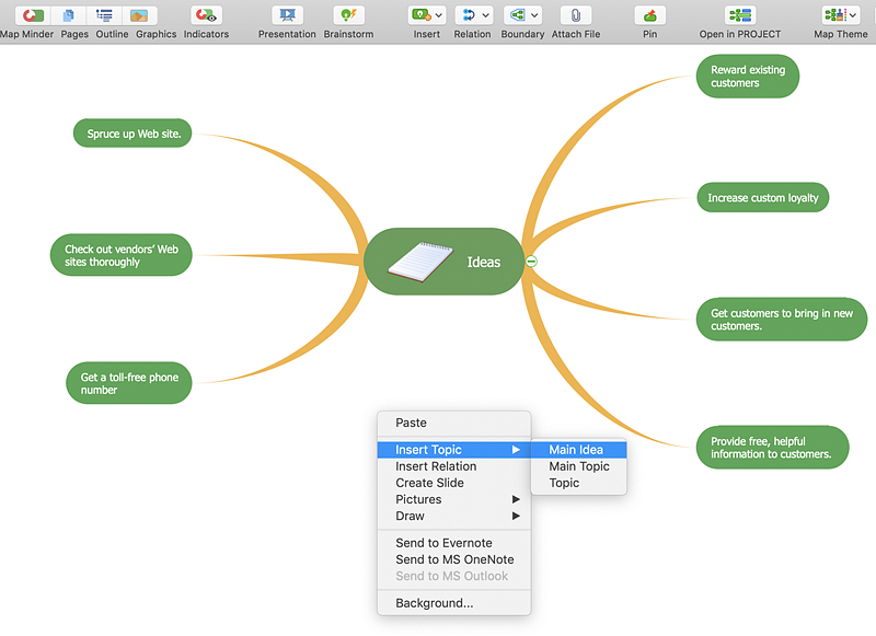 create a relationship in conceptdraw mindmap