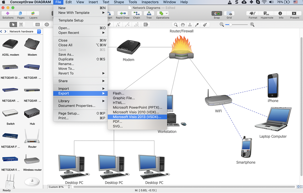 microsoft visio stencils network diagram