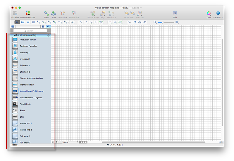 Creating VSM diagram using a Value Stream Mapping solution ...