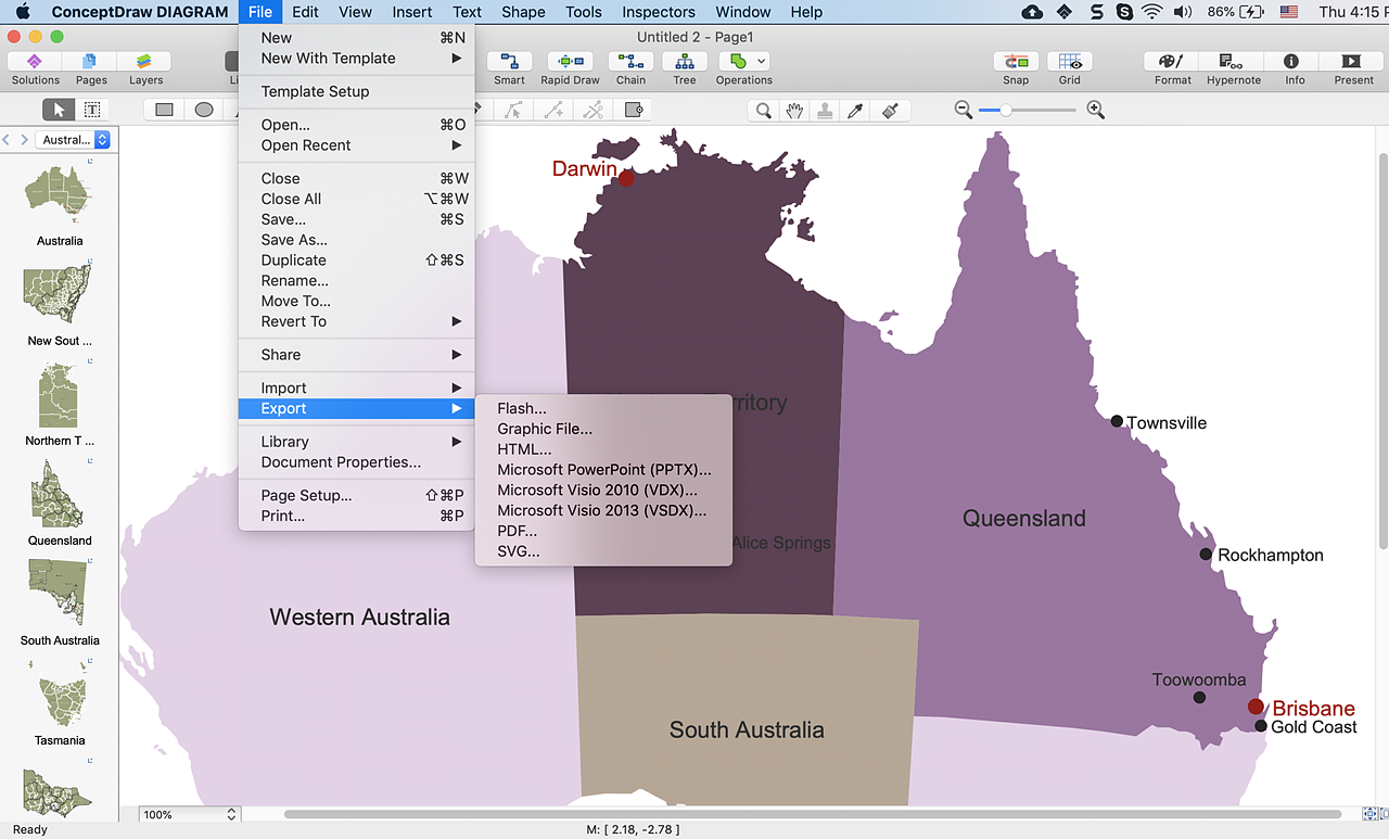 map of Australia